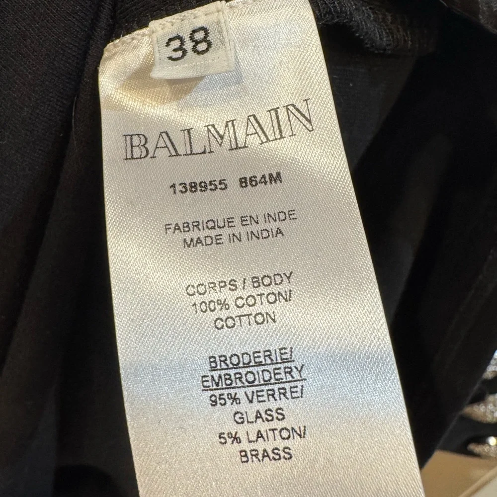 Balmain Paris Crystal embellished black tank - 38 - Picture 7 of 11